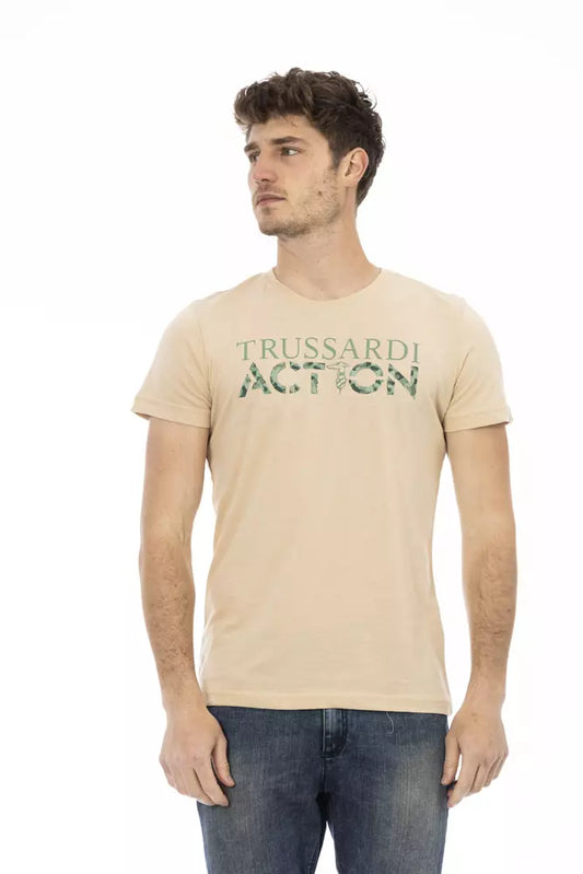 Beige Cotton Men's T-Shirt