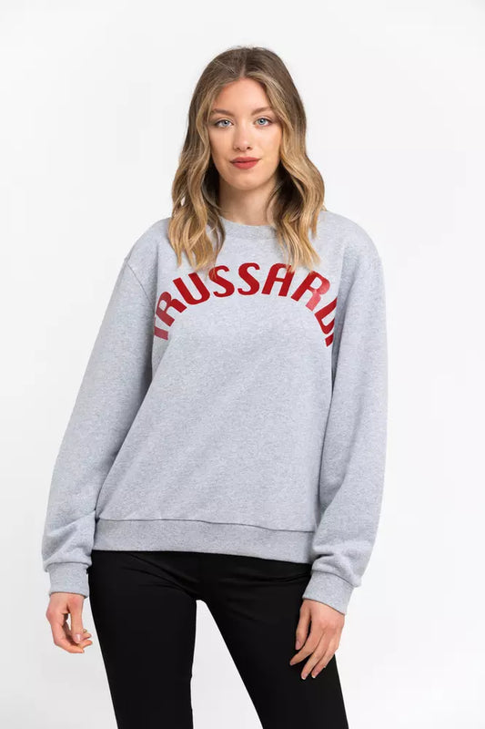 Gray Cotton Women Sweatshirt