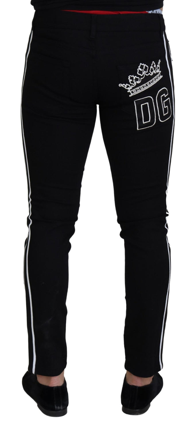 Black Cotton DG Crown Men Denim Jeans