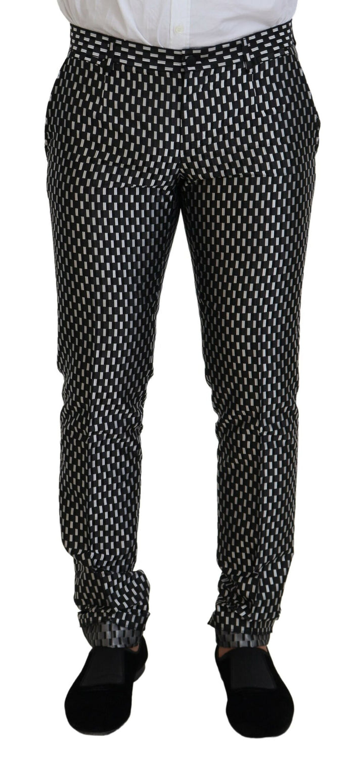 Black White Silk MARTINI Slim Fit Suit