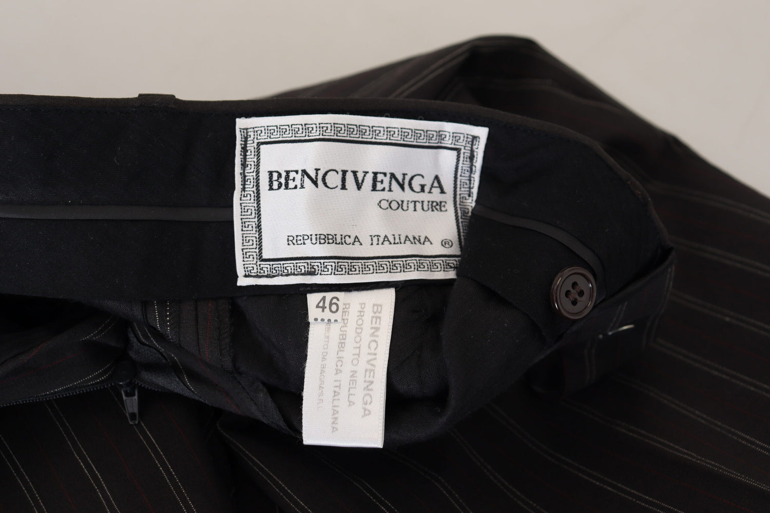 Black Stripes Viscose Dress Pants