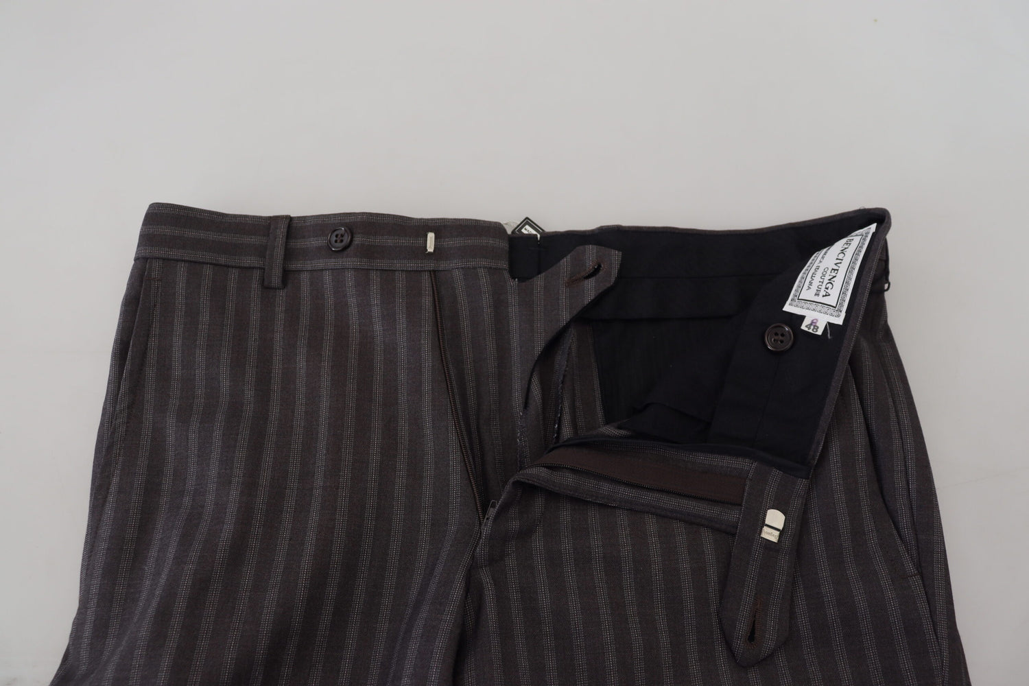 Brown Stripes Slim Fit Men Pants