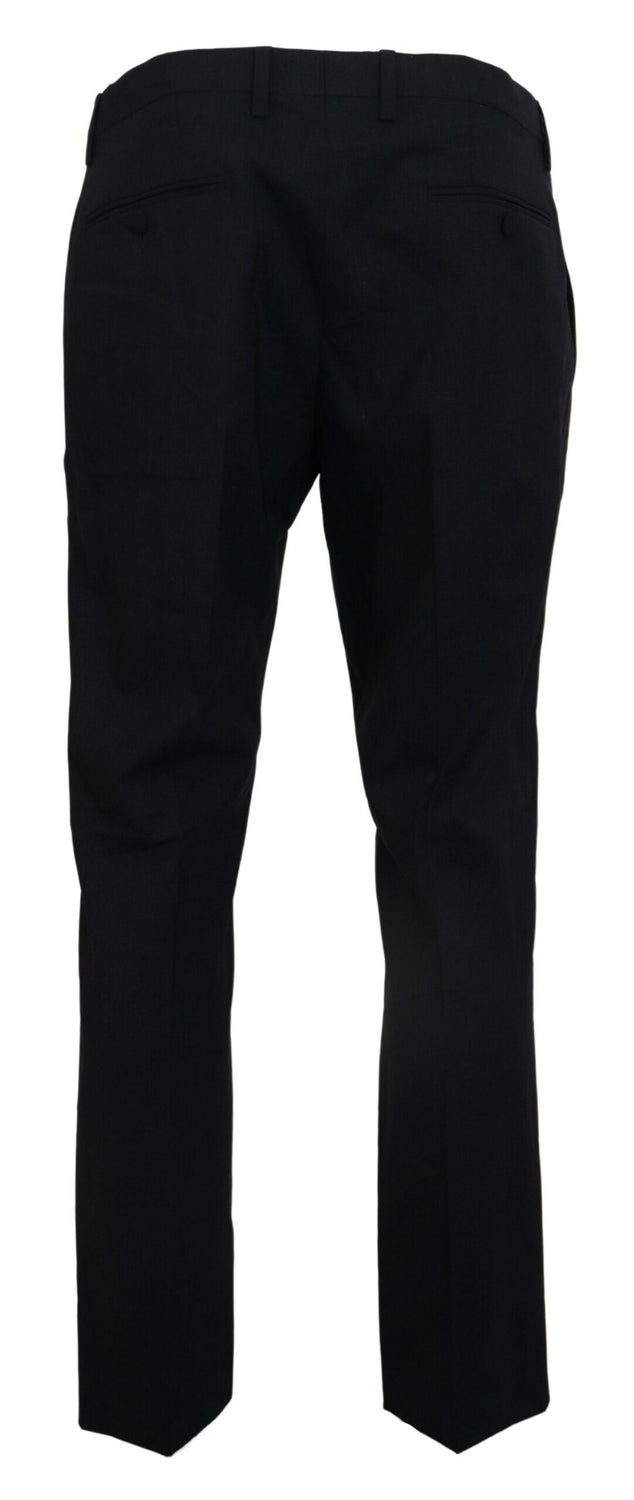 Gray Wool Stretch Dress Formal Slim Fit Pant