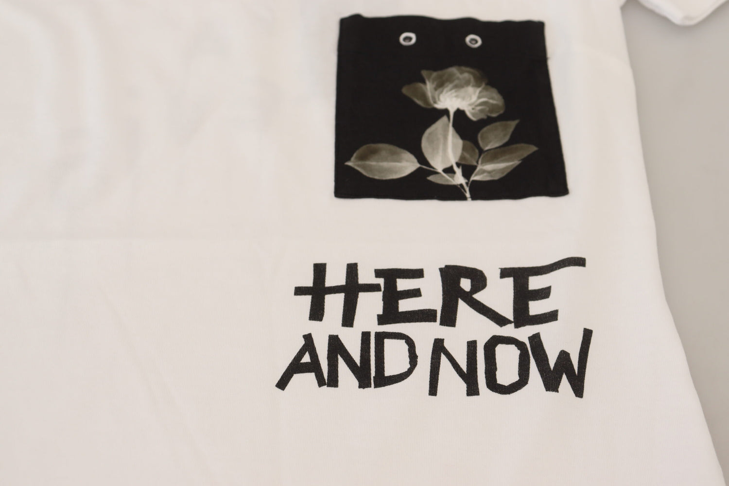 White Cotton T-shirt Crewneck T-shirt