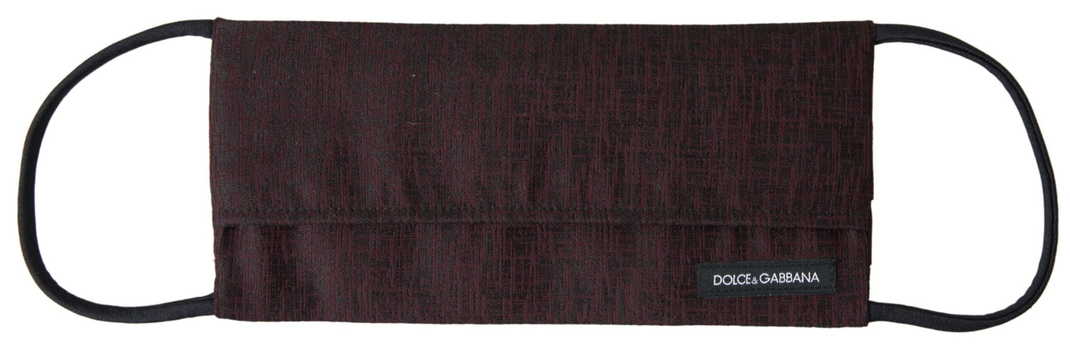 Maroon Pleated Elastic Ear Strap Face Mask