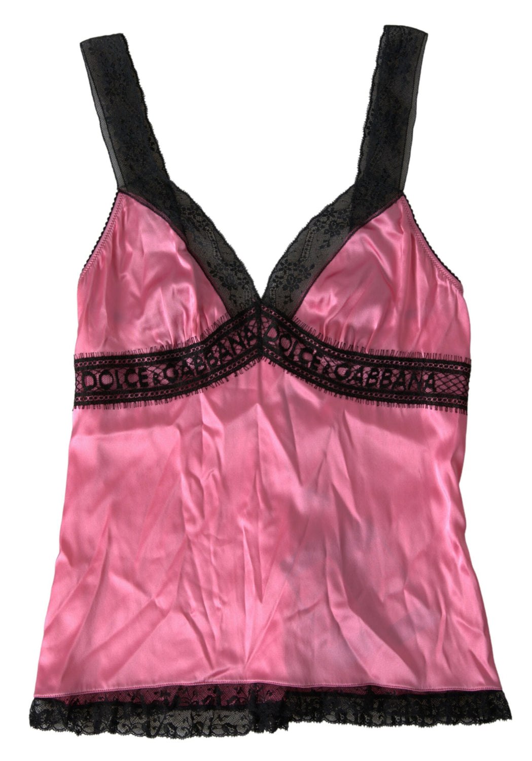 Pink Lace Silk Sleepwear Camisole Top Underwear