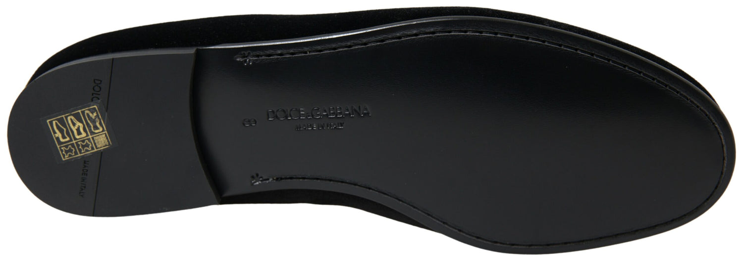 Black Velvet Loafers Formal Shoes