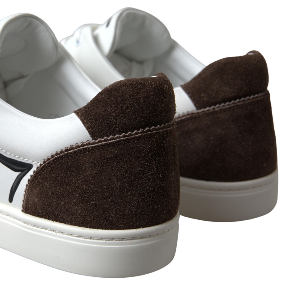 White Leather Brown LOVE Casual Sneakers