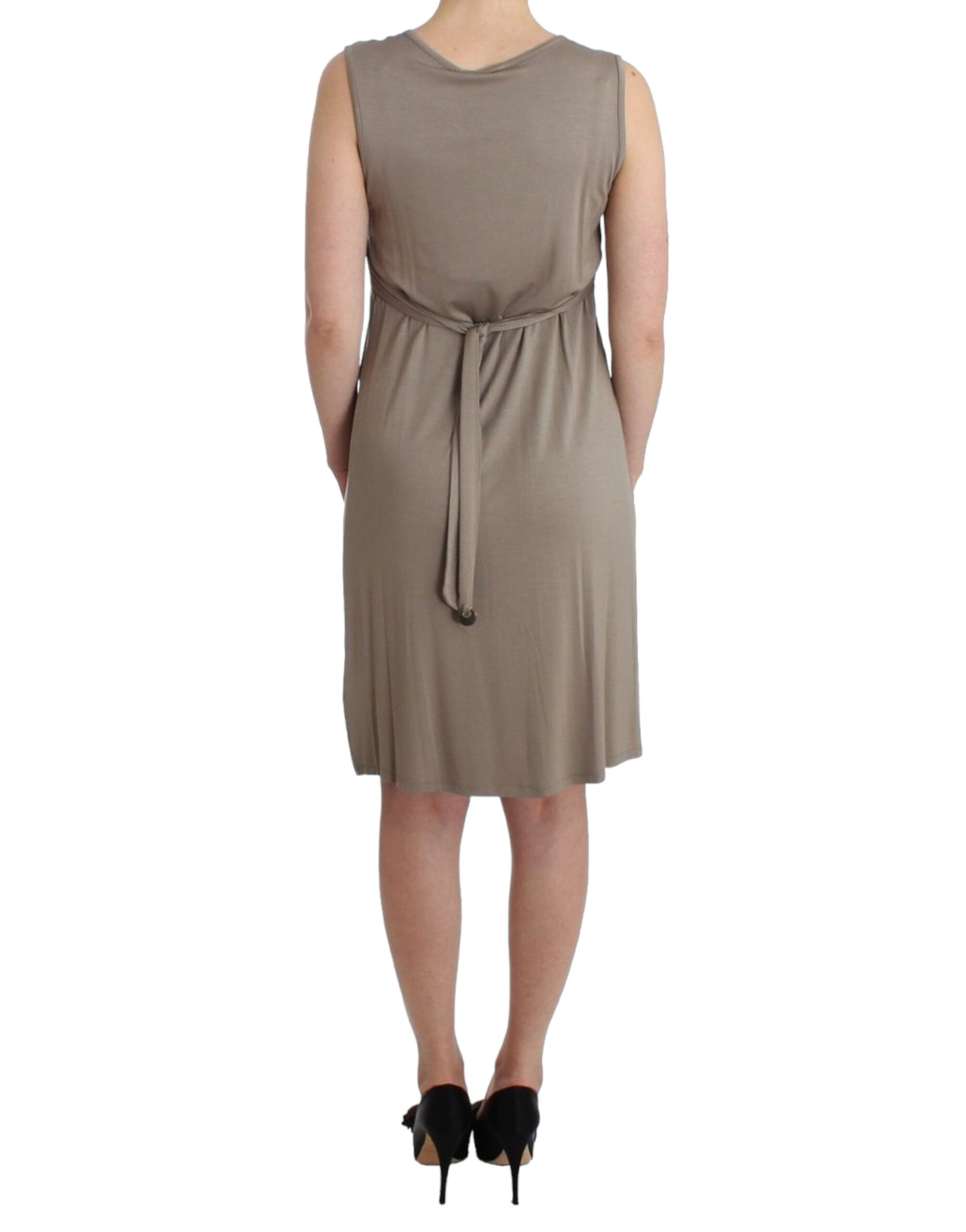 Khaki studded sheath dress