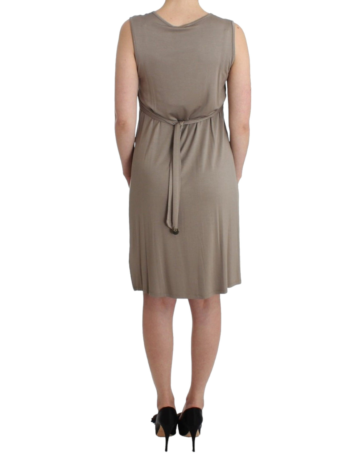 Khaki studded sheath dress