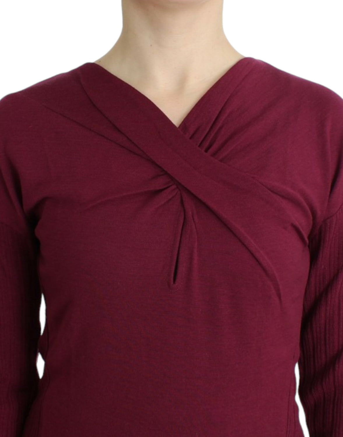 Purple knitted wool sweater