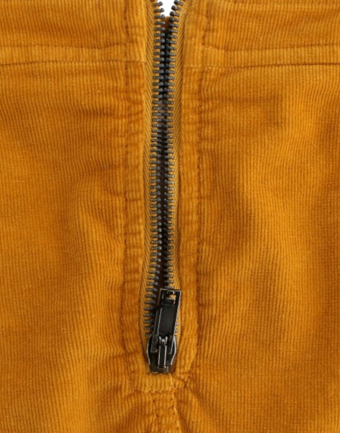 Yellow corduroy mini skirt