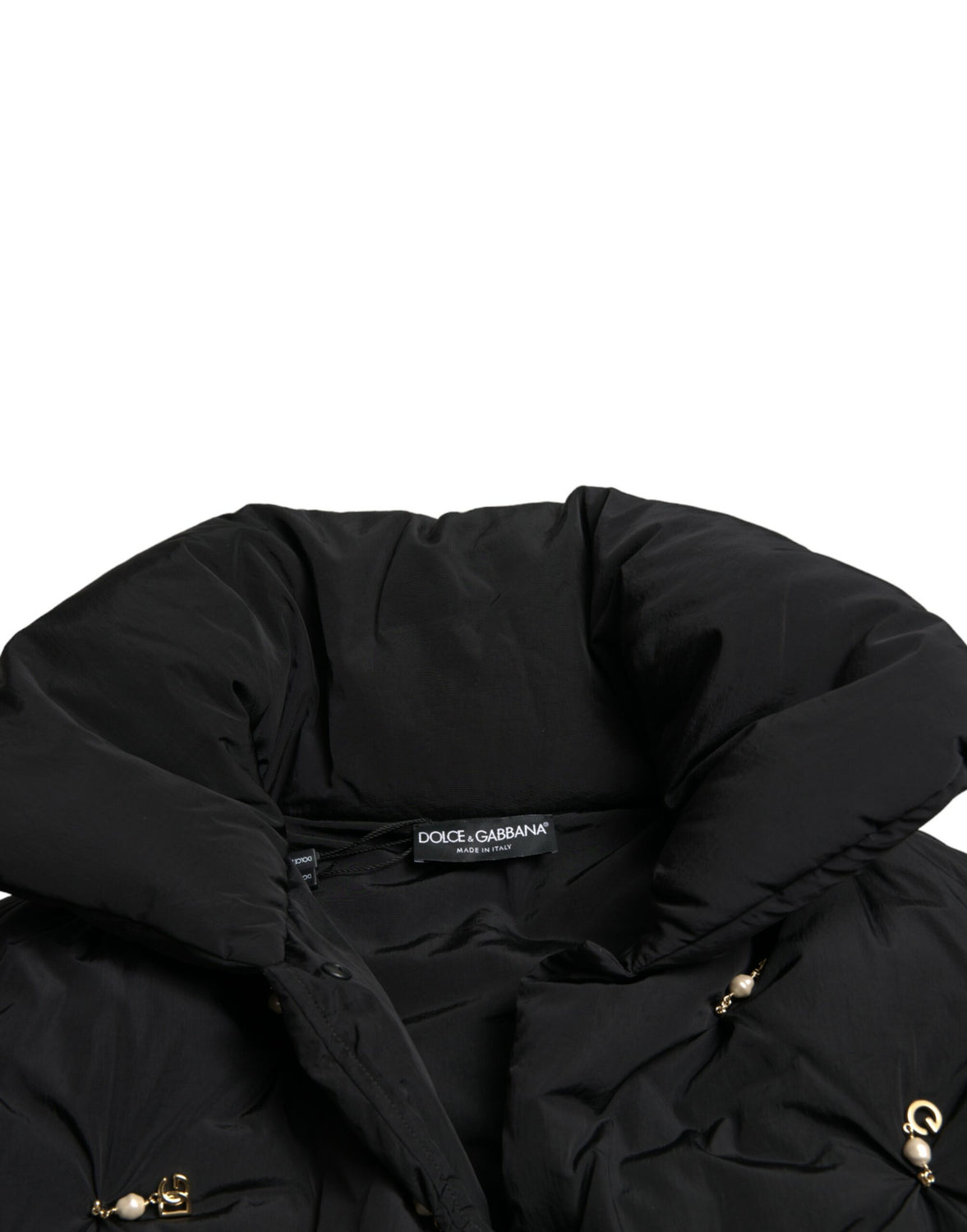 Black Embellished Quilted Shell Bomber Jacket