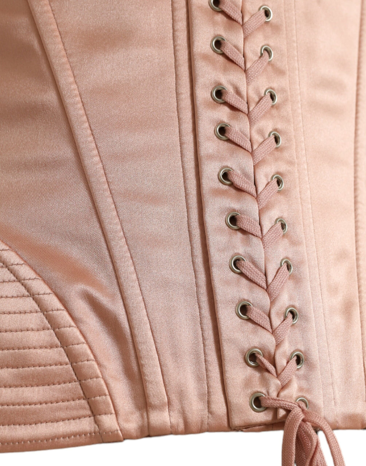 Pink Silk Stretch Belt Waist Strap Corset Top