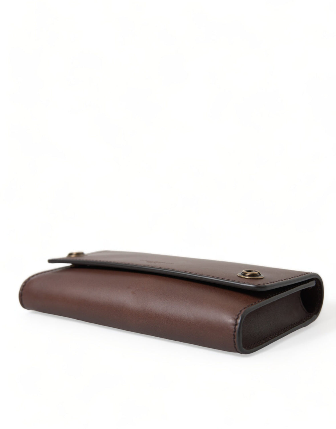 Brown Leather Logo Embossed Men Mini Shoulder Bag