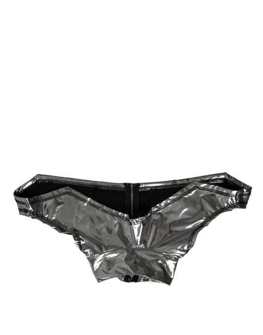 Silver Polyester Stretch Top