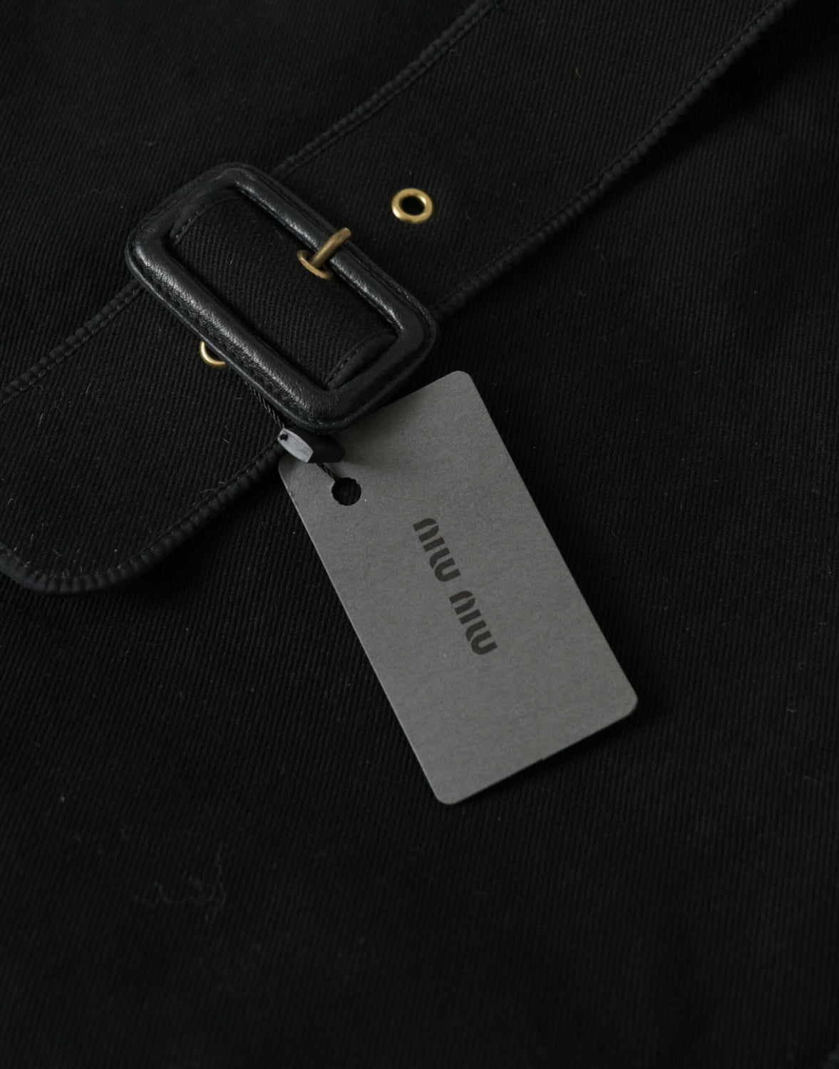 Black Canvas Denim Logo Shoulder Tote Shopping Bag