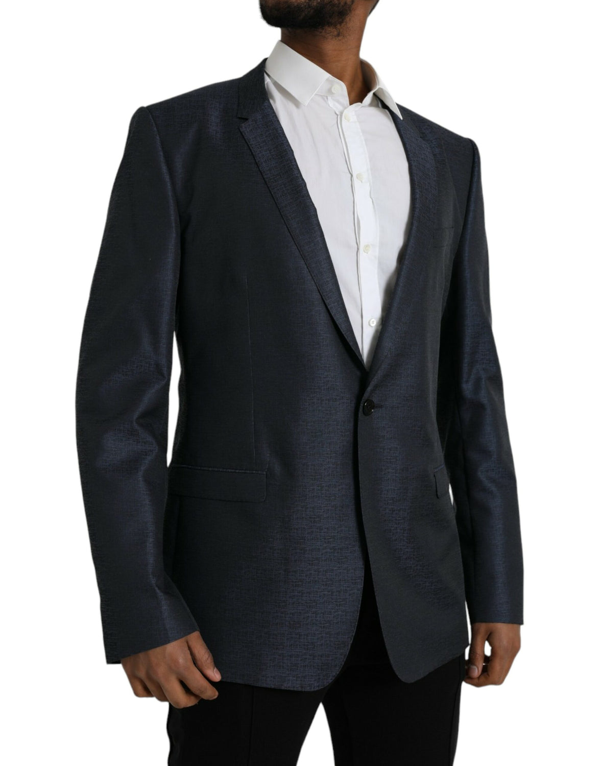 Blue Wool GOLD Single Breasted Coat Blazer