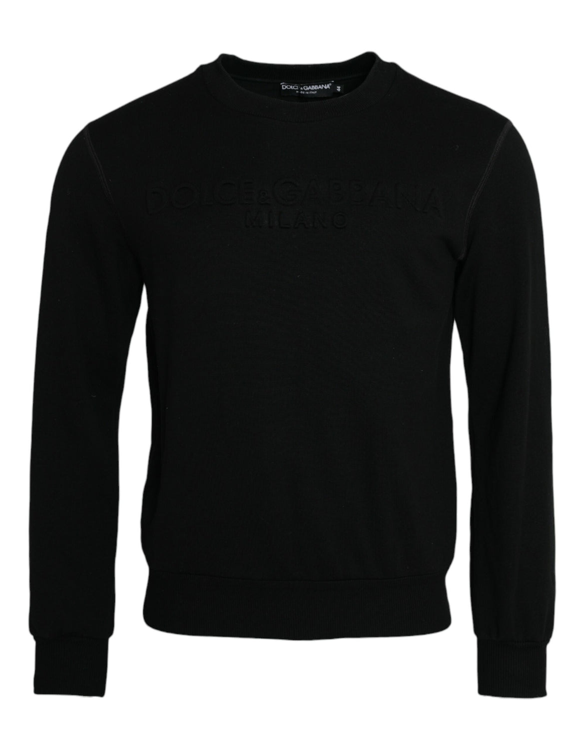 Black Cotton Long Sleeves Sweatshirt Sweater