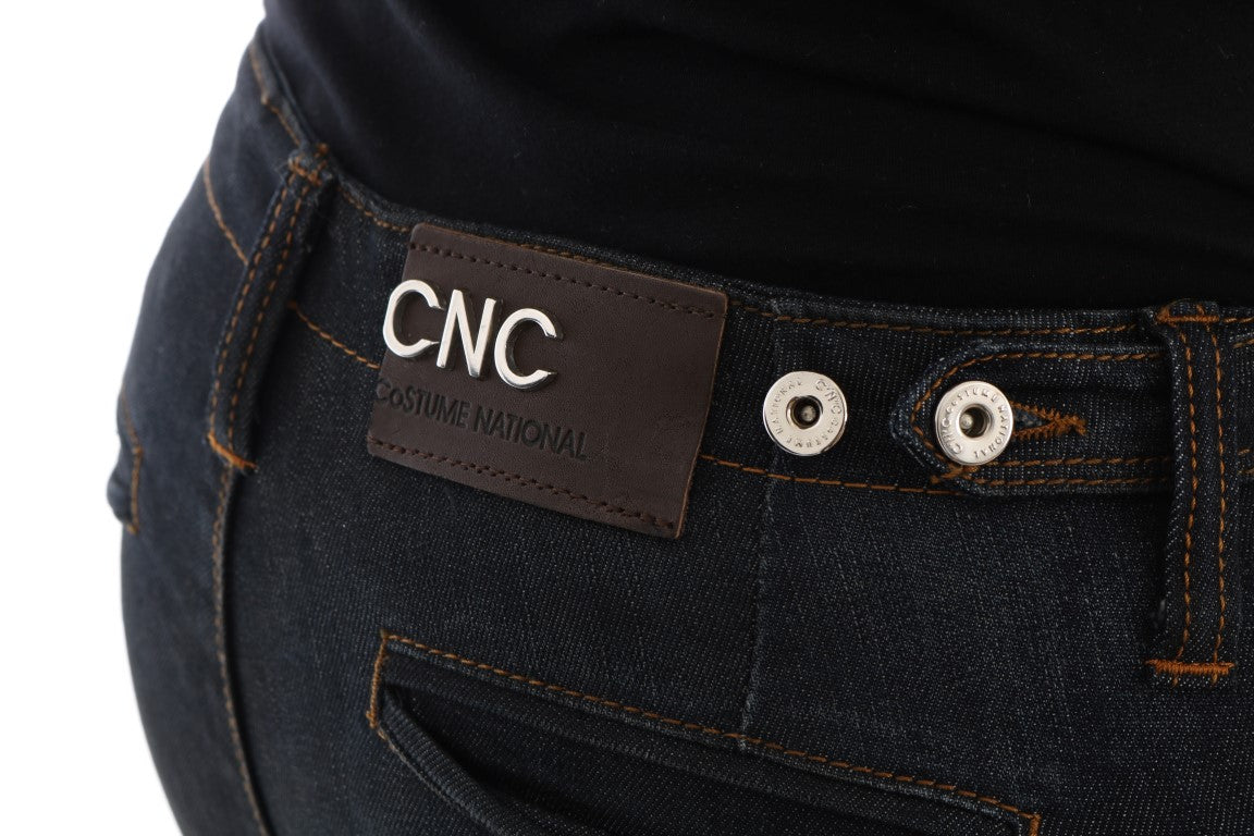 Dark Blue Cotton Slim Fit Jeans