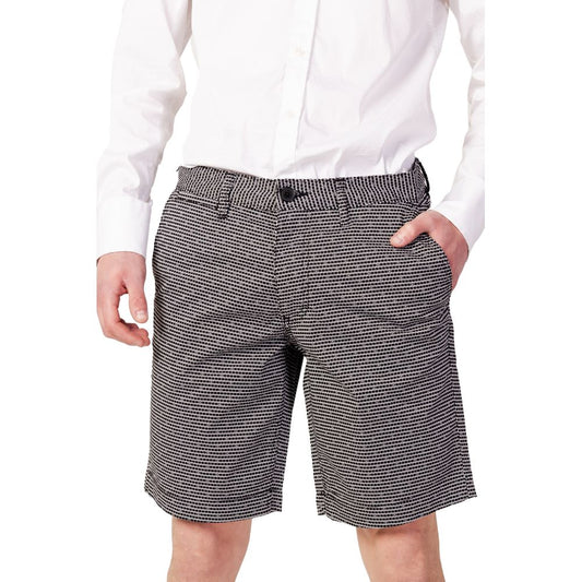 Black And White Cotton Bermuda