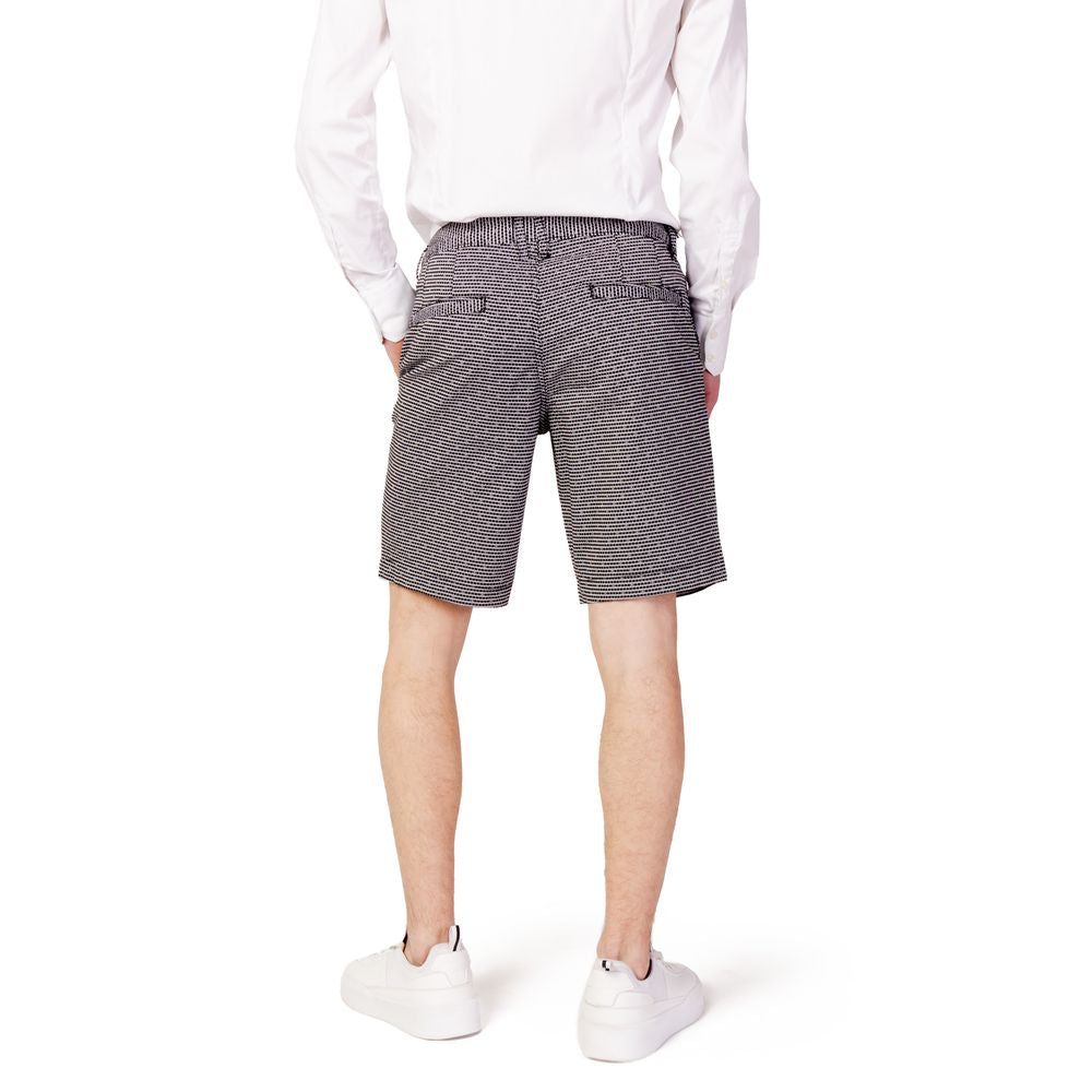 Black And White Cotton Bermuda