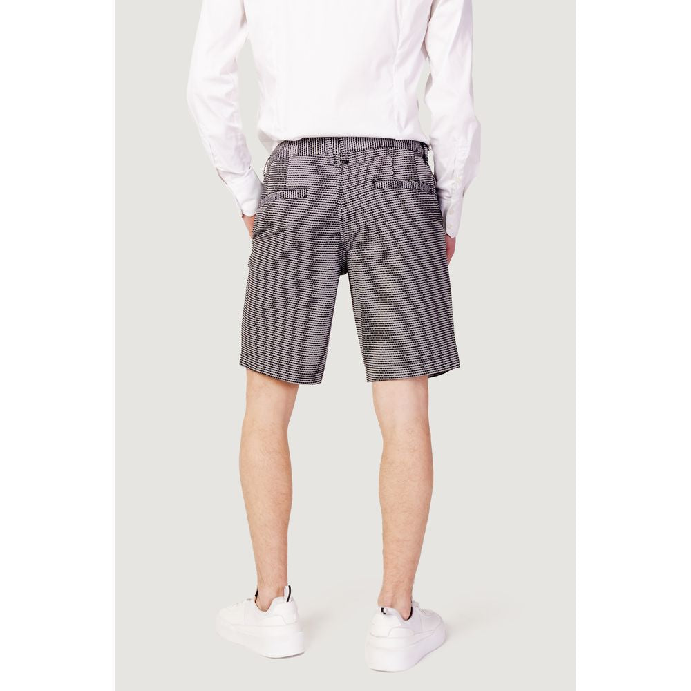 Black And White Cotton Bermuda