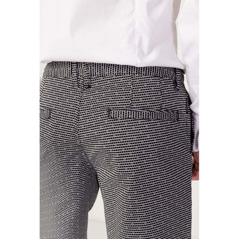 Black And White Cotton Bermuda