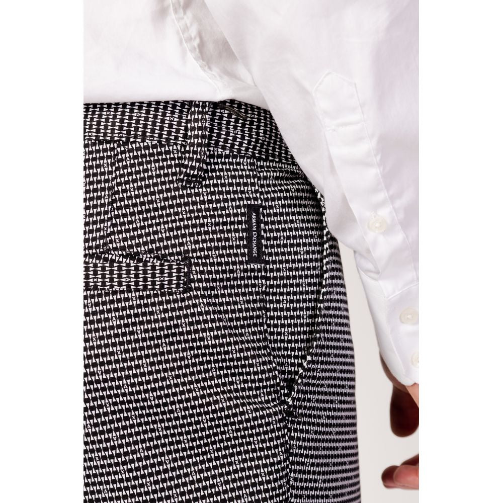 Black And White Cotton Bermuda