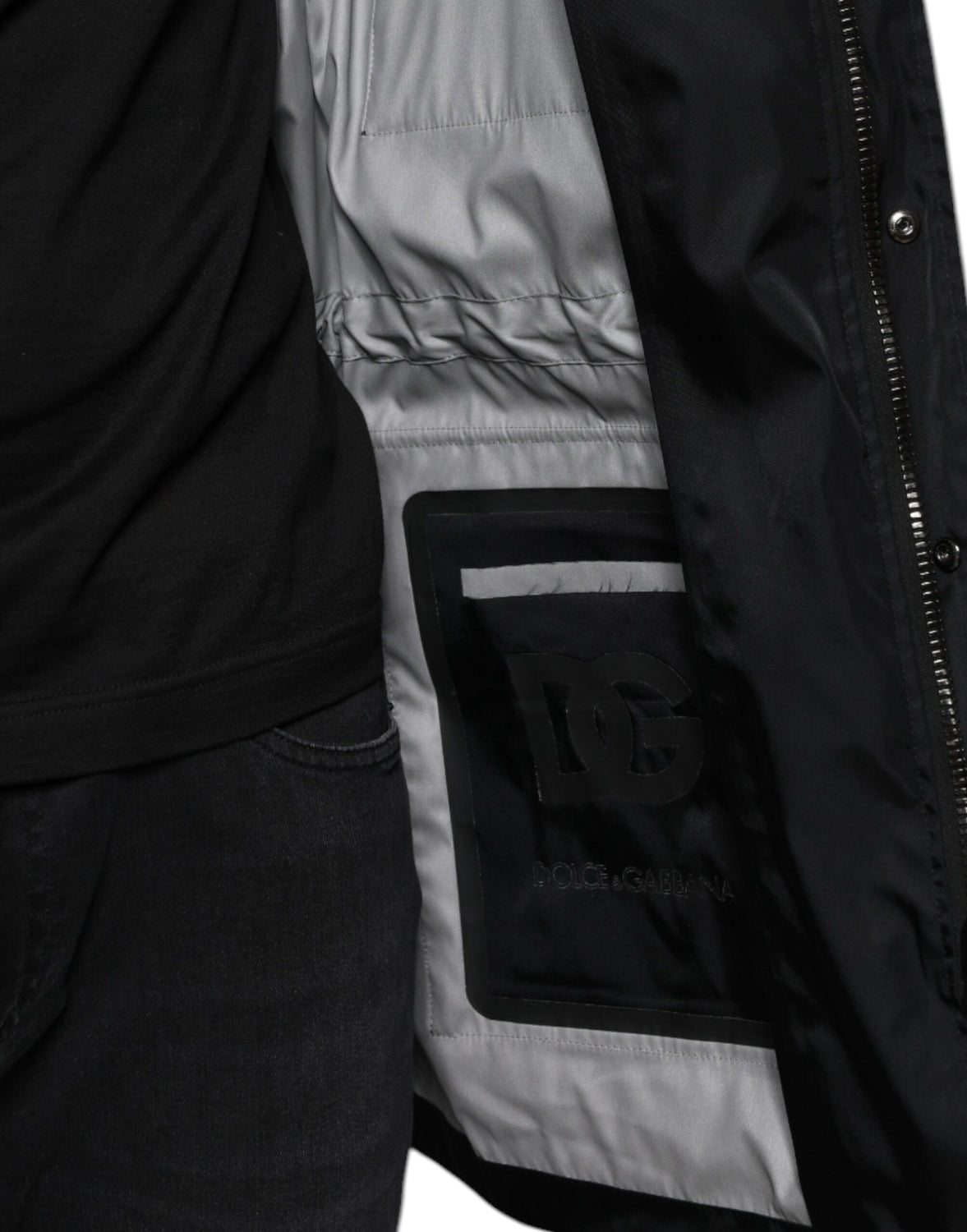 Black Nylon Winter Men Parka Coat Jacket