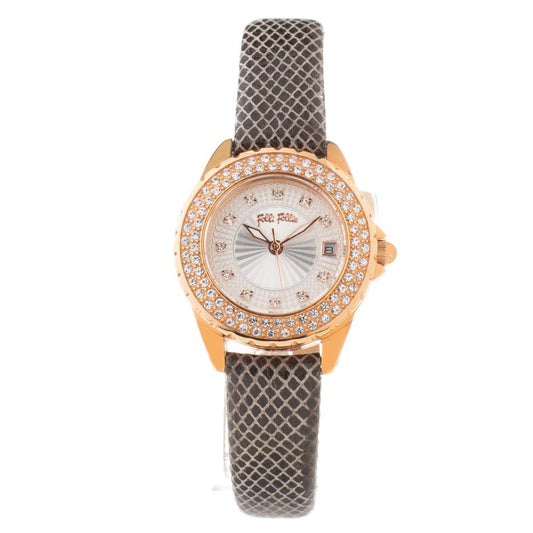 Gray Leather Dress Watch