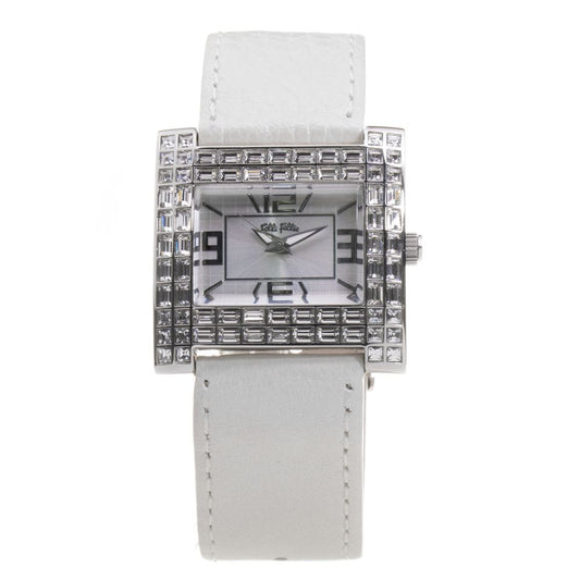 Gray Leather Dress Watch