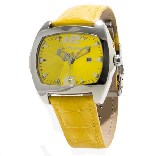 Yellow Leather Dress Watch