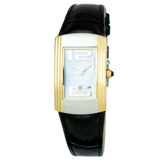 Black Leather Dress Watch