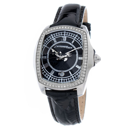 Black Leather Dress Watch