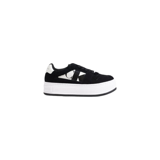 Black Leather Platform Sneakers