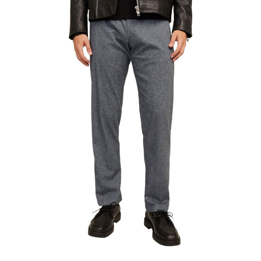 Gray Cotton Casual Pants