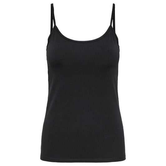 Black Cotton Tank Top