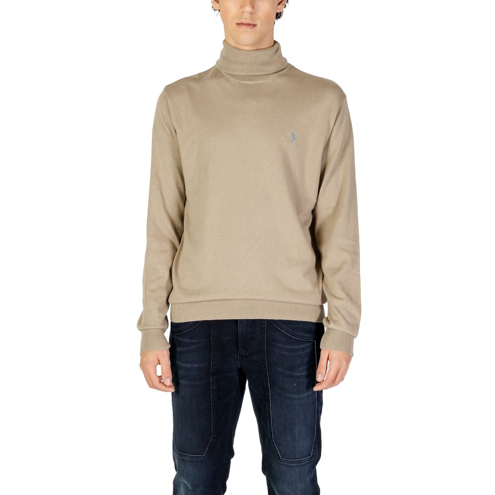 Beige Cotton Turtleneck