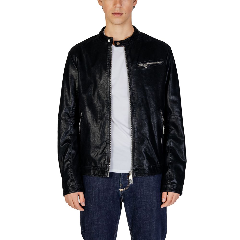 Black Cotton Jackets & Coat