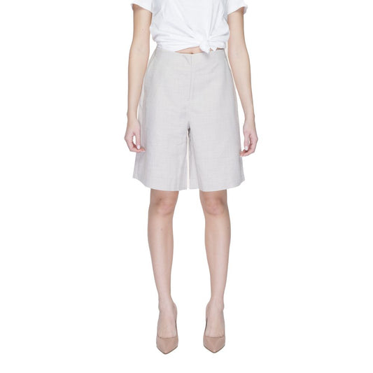 Gray Polyester Bermuda