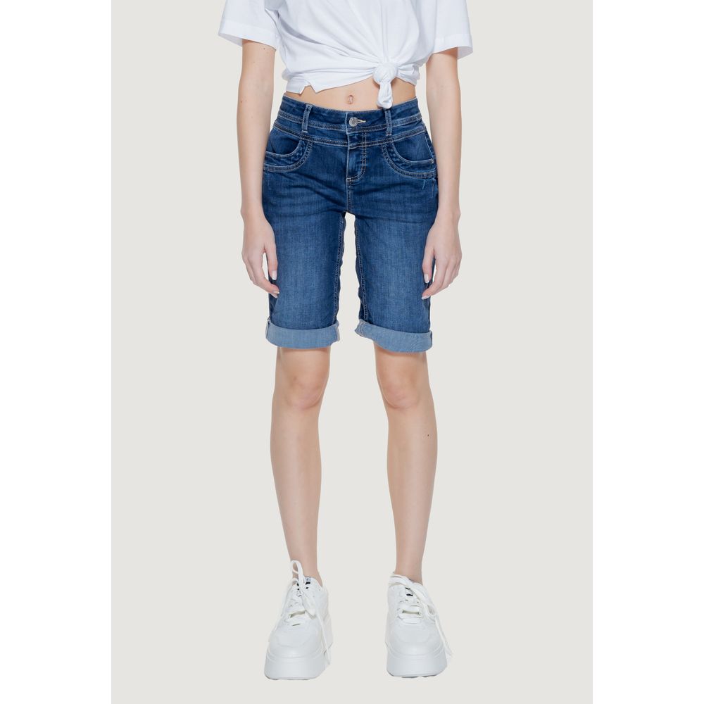 Blue Cotton Bermuda