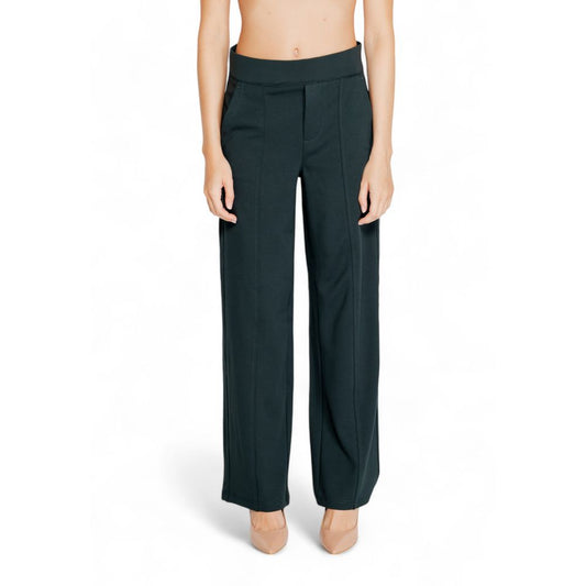 Green Viscose Flared Pants