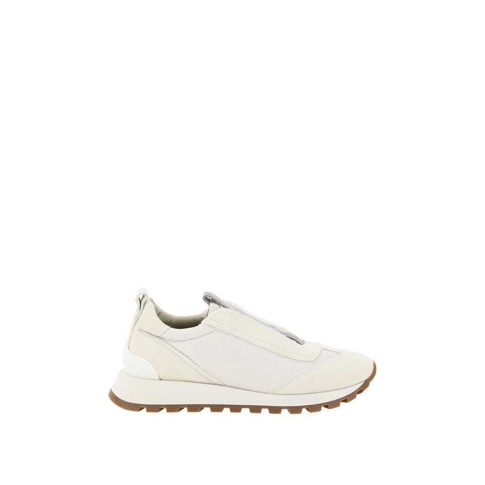 White Rubber Low Top Sneakers