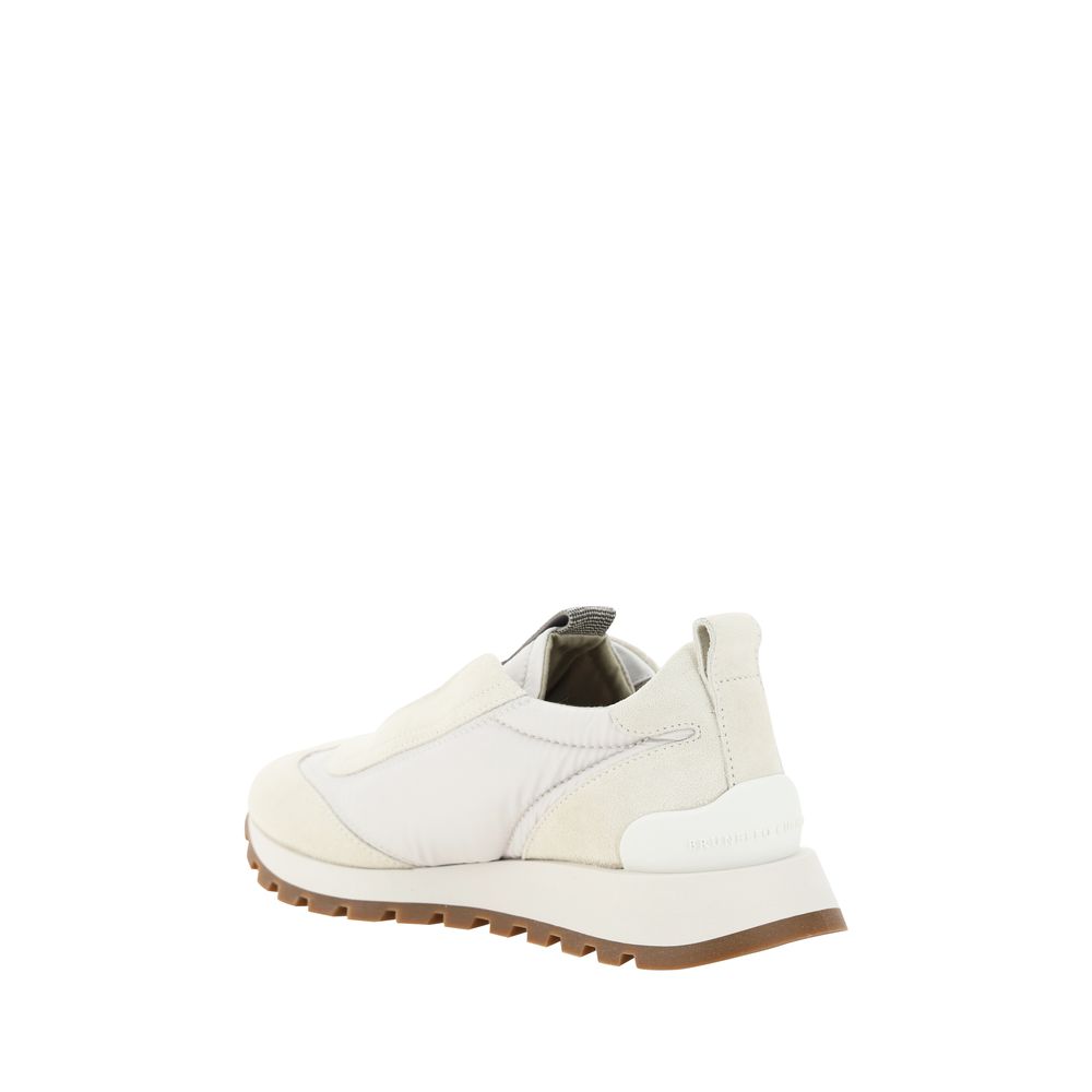 White Rubber Low Top Sneakers