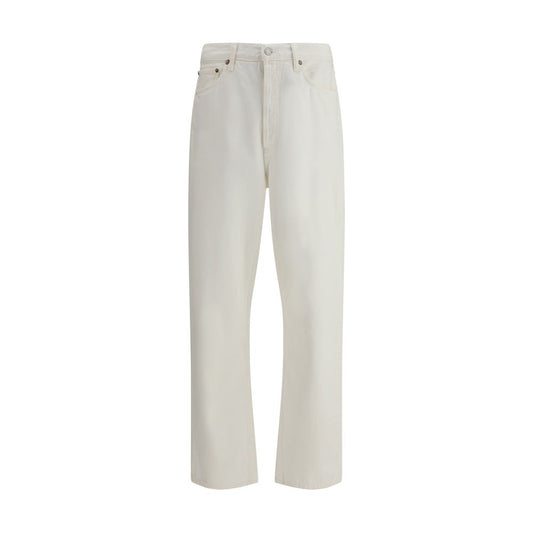 White Cotton Relaxed Fit Jeans