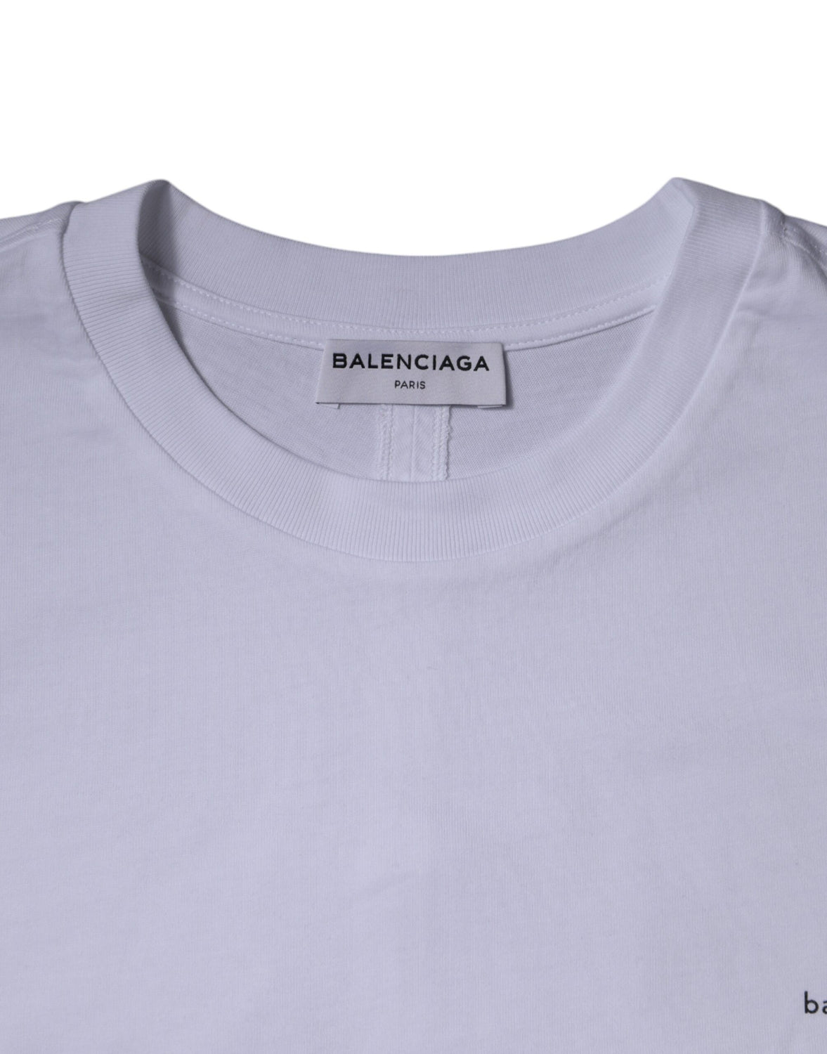 White Logo Cotton Crew Neck Short Sleeves T-shirt
