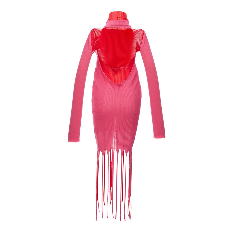 Pink Cotton Casual Dress