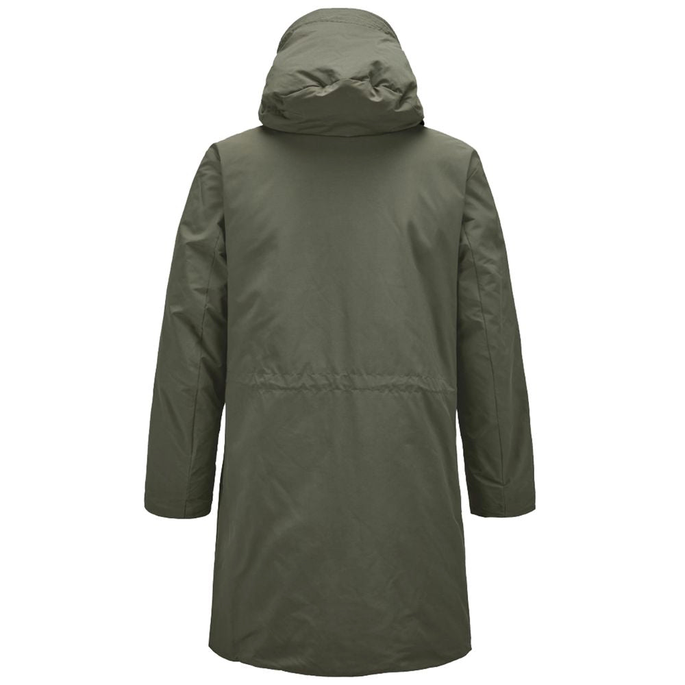 Green Polyester Men Parka