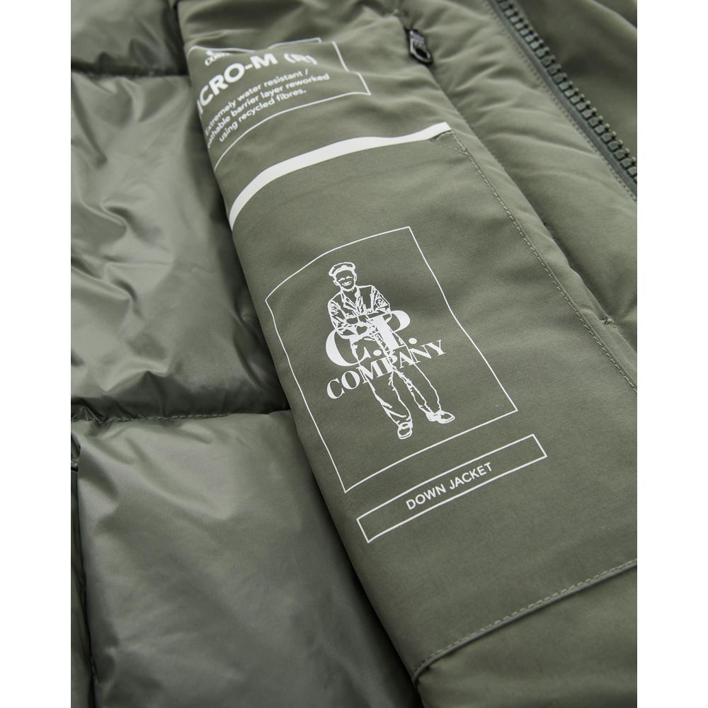 Green Polyester Men Parka